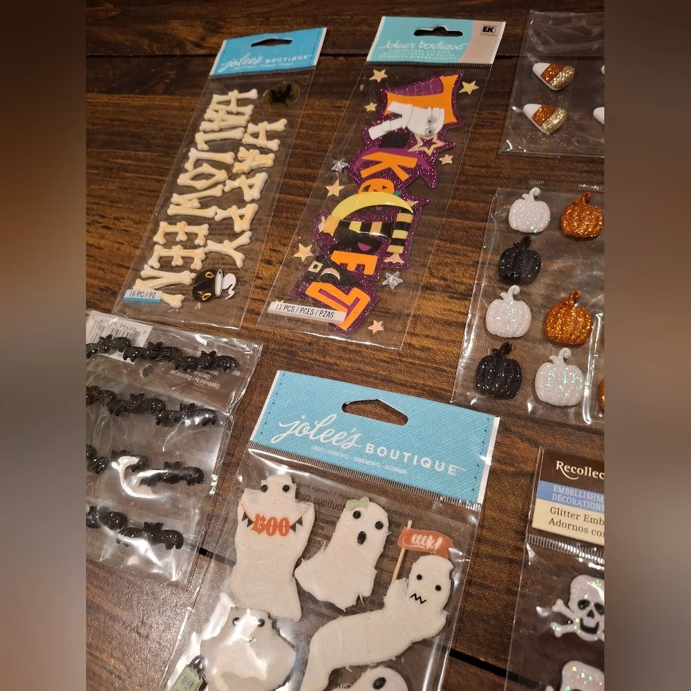 Sticker Lot Pack Scrapbook Embellishments Planner Puffy 3D Halloween Fall Scary
